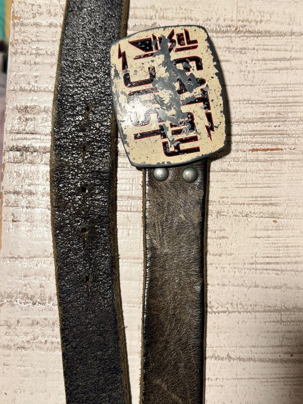 Vintage Diesel Belt with Buckle Graphic